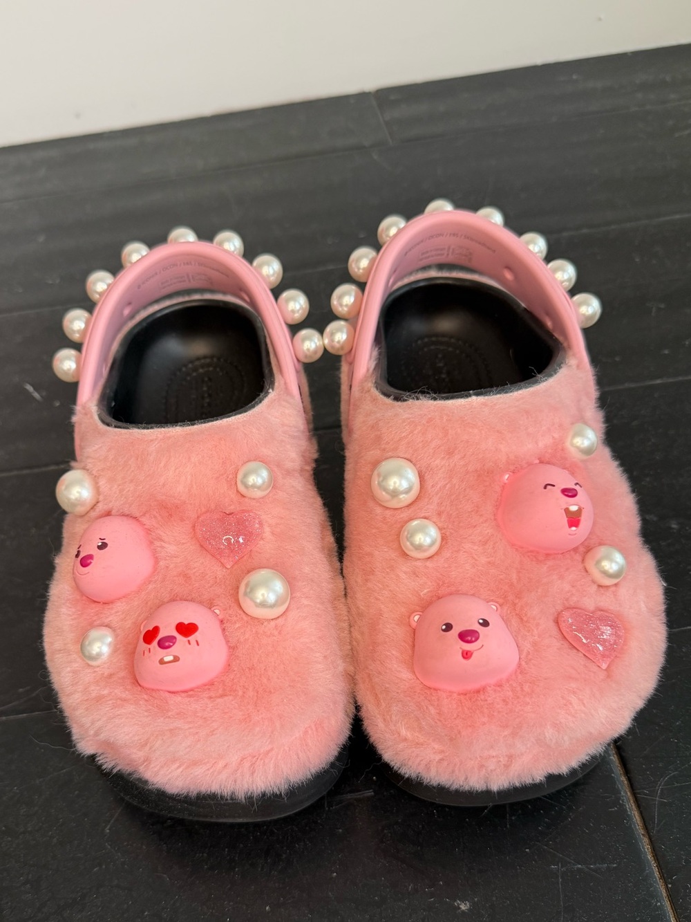 New CROCS x Zanmang Loopy Stomp Clogs Pink Platforms